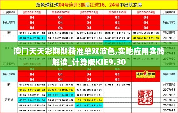 澳门天天彩期期精准单双波色,实地应用实践解读_计算版KIE9.30