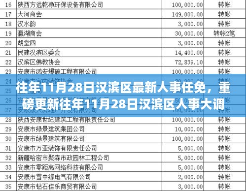 汉滨区人事大调整，新任领导亮相，历年11月28日人事任免重磅更新！