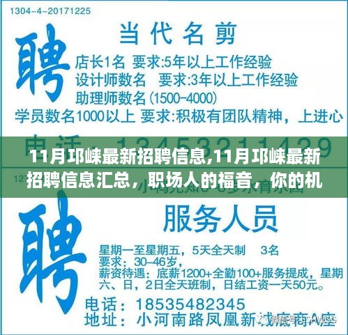 11月邛崃最新招聘信息汇总，职场人的福音，把握机会！