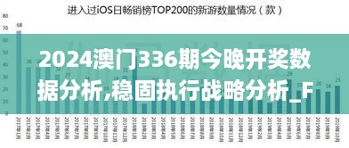 2024澳门336期今晚开奖数据分析,稳固执行战略分析_FUO17.968界面版