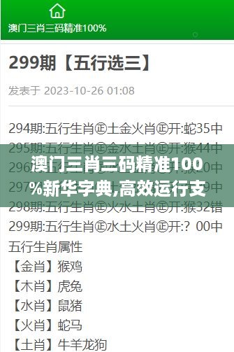 澳门三肖三码精准100%新华字典,高效运行支持_NTR73.983增强版