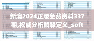 新澳2024正版免费资料337期,权威分析解释定义_soft81.952-4