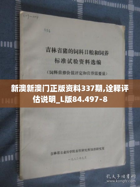 新澳新澳门正版资料337期,诠释评估说明_L版84.497-8