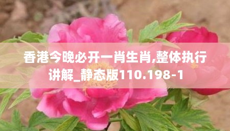 香港今晚必开一肖生肖,整体执行讲解_静态版110.198-1