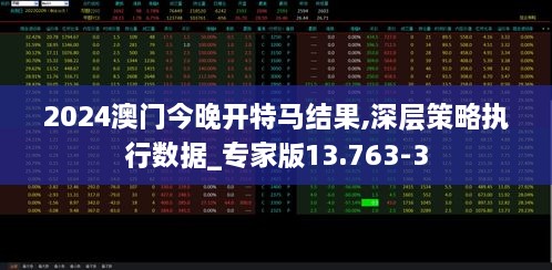 2024澳门今晚开特马结果,深层策略执行数据_专家版13.763-3