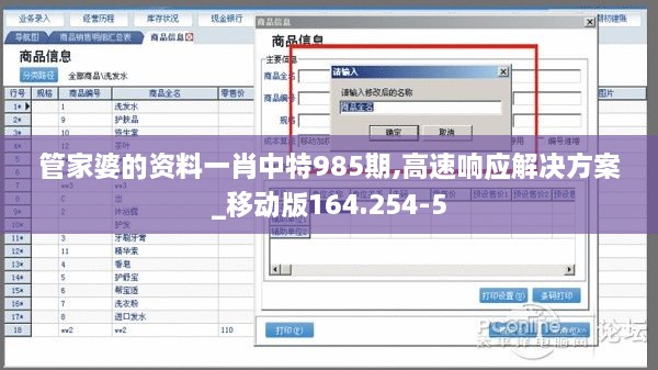 管家婆的资料一肖中特985期,高速响应解决方案_移动版164.254-5