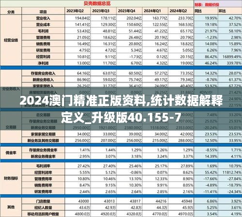 2024澳门精准正版资料,统计数据解释定义_升级版40.155-7