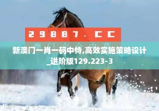 新澳门一肖一码中恃,高效实施策略设计_进阶版129.223-3