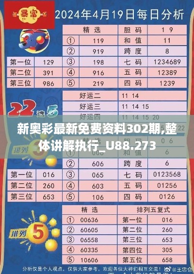 新奥彩最新免费资料302期,整体讲解执行_U88.273