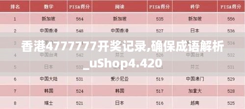 香港4777777开奖记录,确保成语解析_uShop4.420