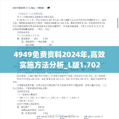 4949免费资料2024年,高效实施方法分析_L版1.702