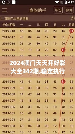 2024澳门天天开好彩大全342期,稳定执行计划_V版6.332