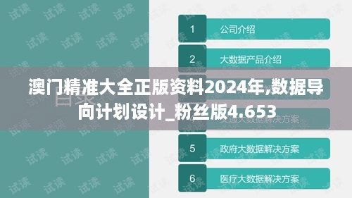 澳门精准大全正版资料2024年,数据导向计划设计_粉丝版4.653