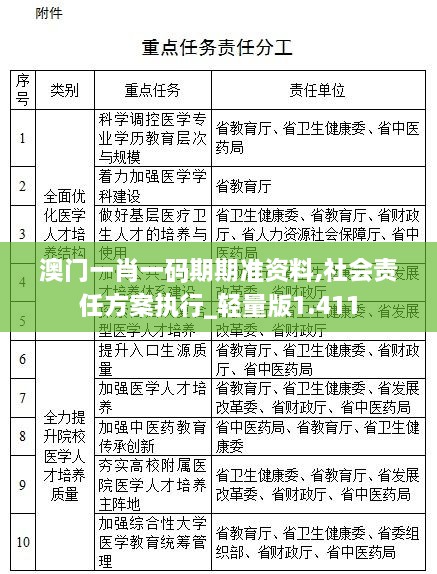 澳门一肖一码期期准资料,社会责任方案执行_轻量版1.411