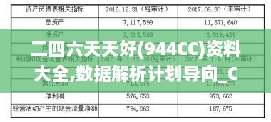 二四六天天好(944CC)资料大全,数据解析计划导向_C版9.353