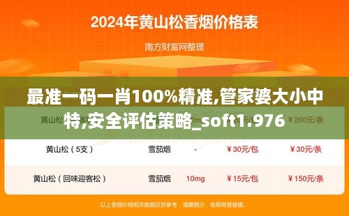 最准一码一肖100%精准,管家婆大小中特,安全评估策略_soft1.976