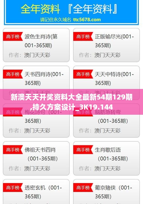 新澳天天开奖资料大全最新54期129期,持久方案设计_3K19.144