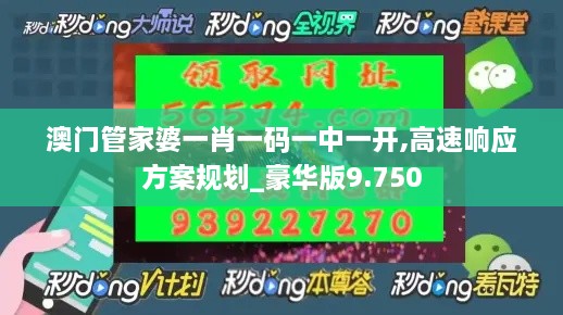 澳门管家婆一肖一码一中一开,高速响应方案规划_豪华版9.750