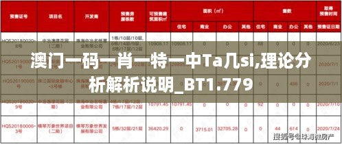 澳门一码一肖一特一中Ta几si,理论分析解析说明_BT1.779