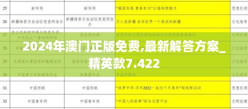 2024年澳门正版免费,最新解答方案_精英款7.422