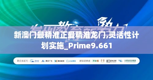 新澳门最精准正最精准龙门,灵活性计划实施_Prime9.661