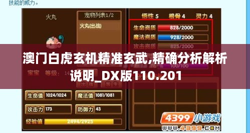 澳门白虎玄机精准玄武,精确分析解析说明_DX版110.201