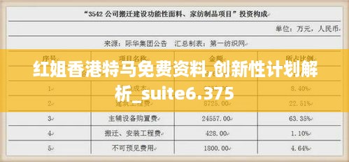 红姐香港特马免费资料,创新性计划解析_suite6.375