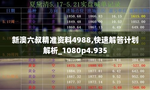 新澳六叔精准资料4988,快速解答计划解析_1080p4.935