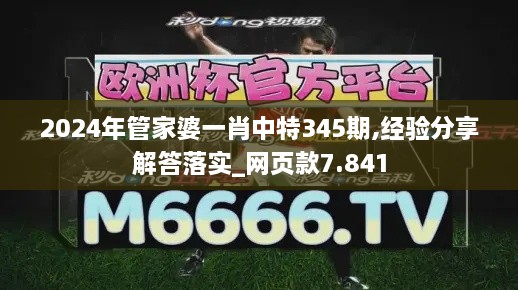 2024年管家婆一肖中特345期,经验分享解答落实_网页款7.841