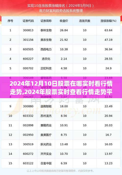 以2024年12月10日为观察日，全面测评股票实时查看行情走势的平台