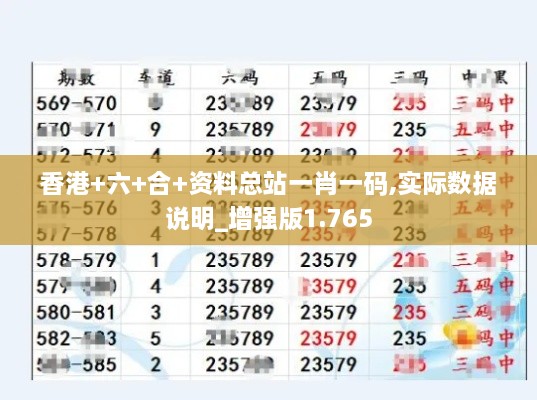 香港+六+合+资料总站一肖一码,实际数据说明_增强版1.765