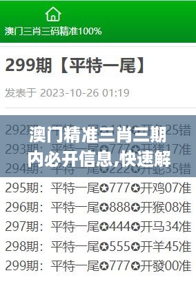 澳门精准三肖三期内必开信息,快速解答解释定义_AP2.605