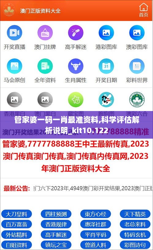 管家婆一码一肖最准资料,科学评估解析说明_kit10.122