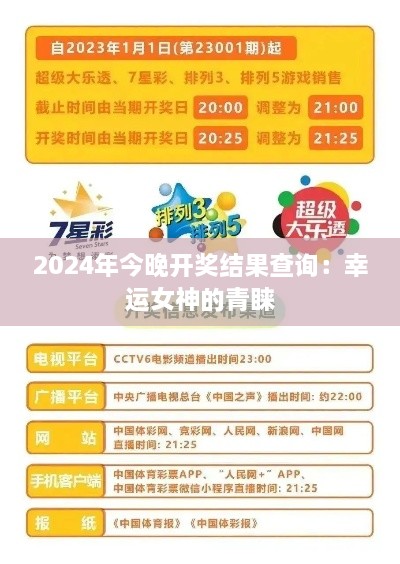 2024年今晚开奖结果查询：幸运女神的青睐