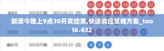 新澳今晚上9点30开奖结果,快速响应策略方案_tool6.432