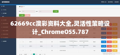 62669cc澳彩资料大全,灵活性策略设计_ChromeOS5.787