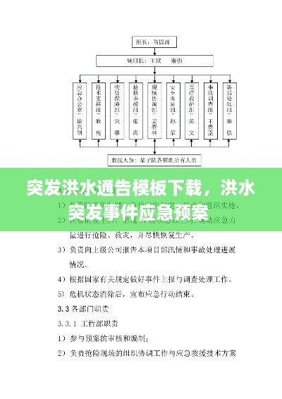 突发洪水通告模板下载，洪水突发事件应急预案 