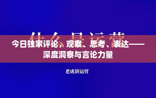 今日独家评论，观察、思考、表达——深度洞察与言论力量