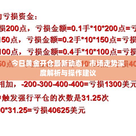 今日黄金开仓最新动态，市场走势深度解析与操作建议