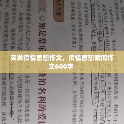 突发疫情感想作文，疫情感想瞬间作文600字 